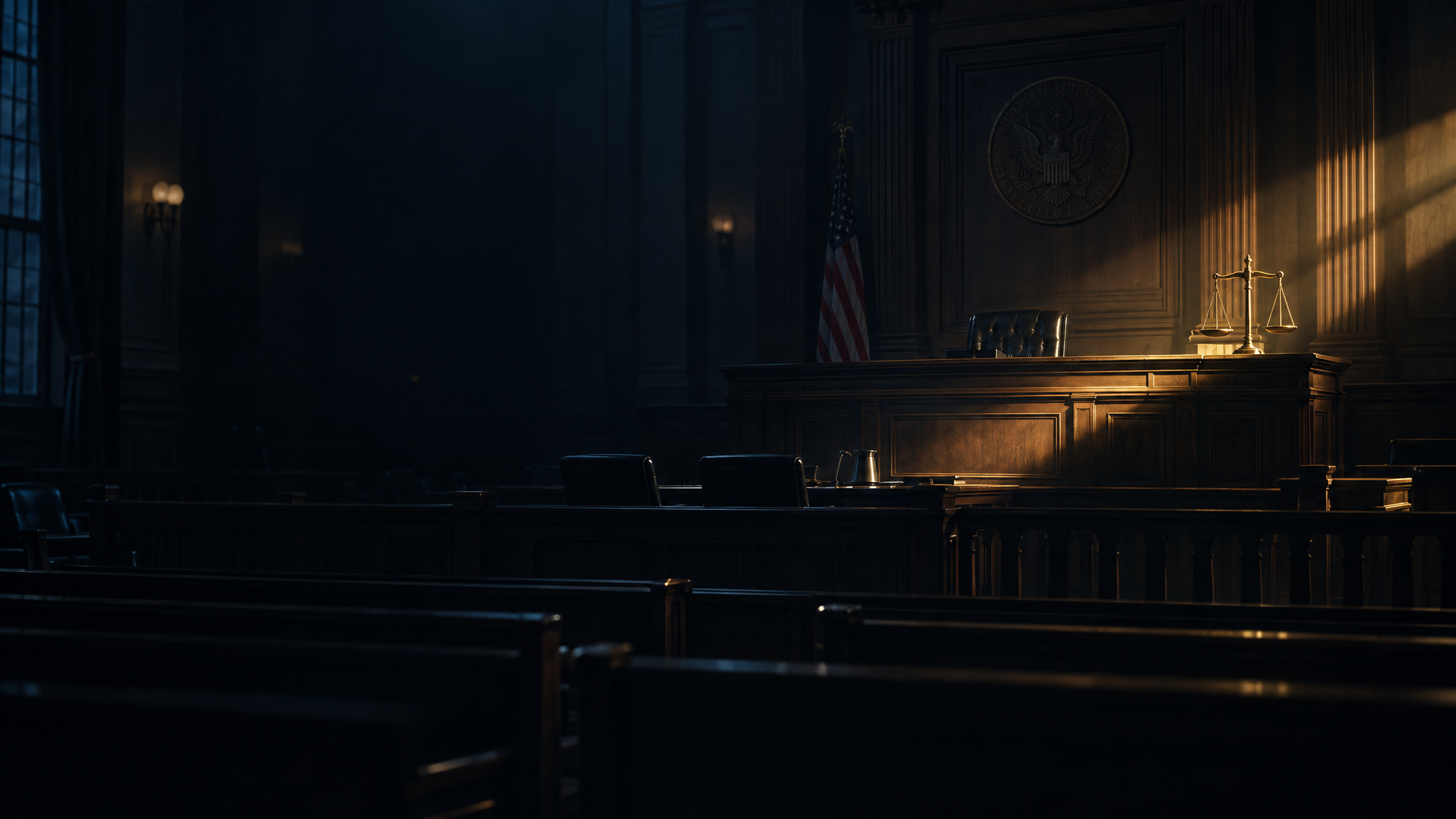 Dramatic courtroom background